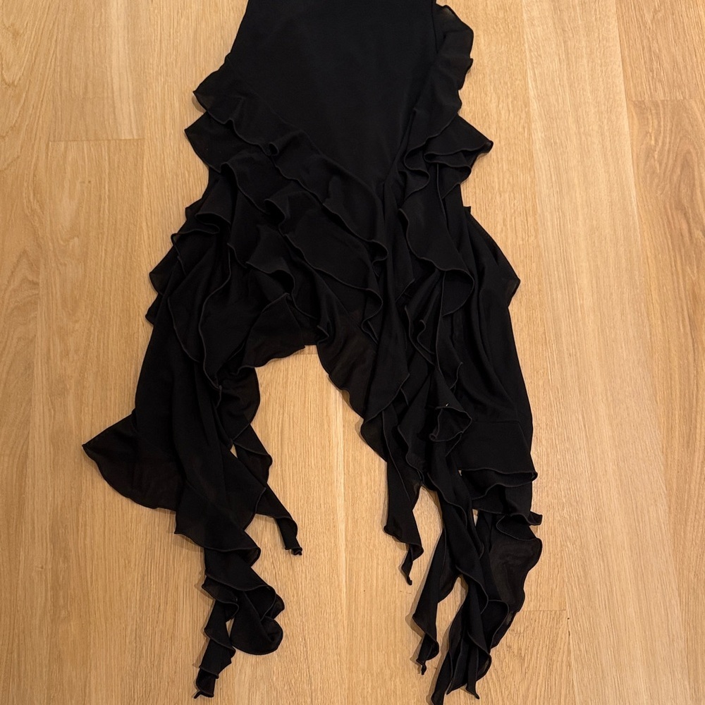 Fanci Club Black Dress with Ruffles - Garden of Eden - Picture 5 of 8